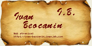 Ivan Beočanin vizit kartica